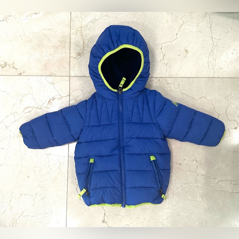Snozu double zip blue jacket size 18 month